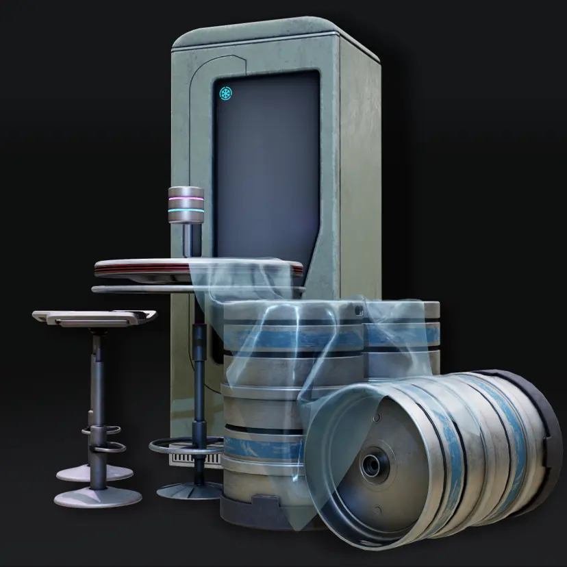 Cyberpunk Nightclub Storage Props