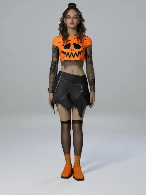 Inzoi-Halloween Pumpkin Costum — AI