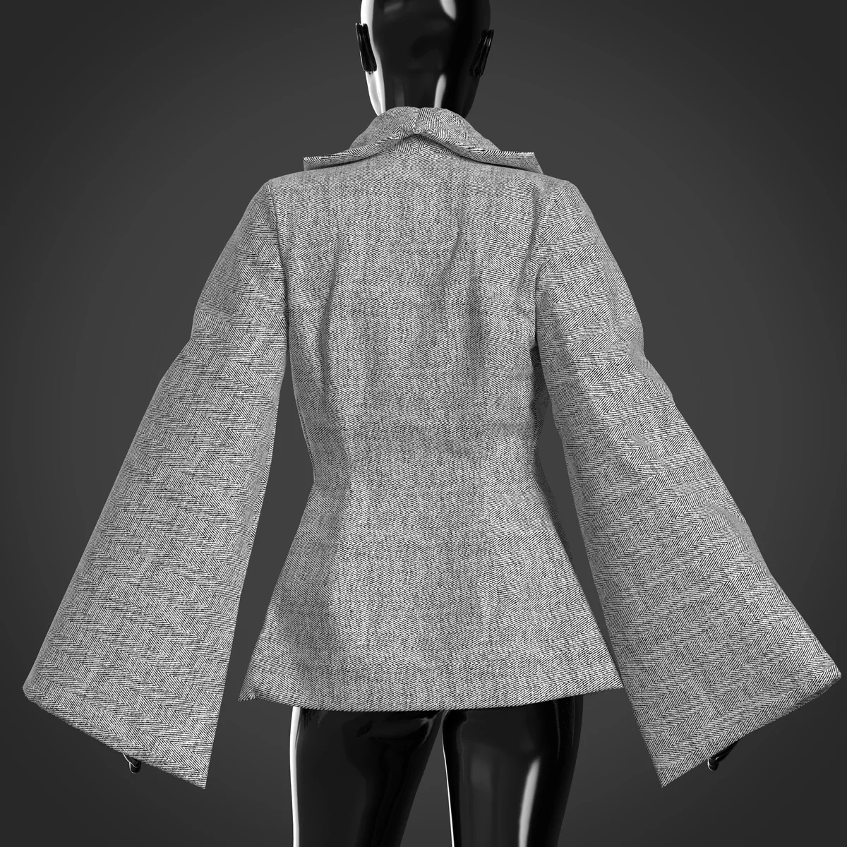 Wide open Sleeve jacket | 3D Model - CONNECT