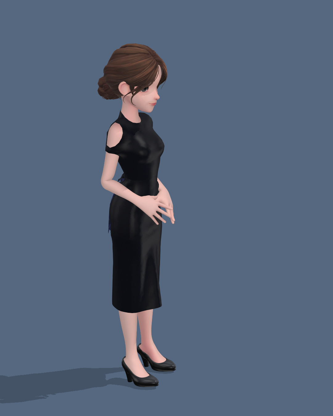 Slim Black Modest Dress ☆* | 3D Model - CONNECT
