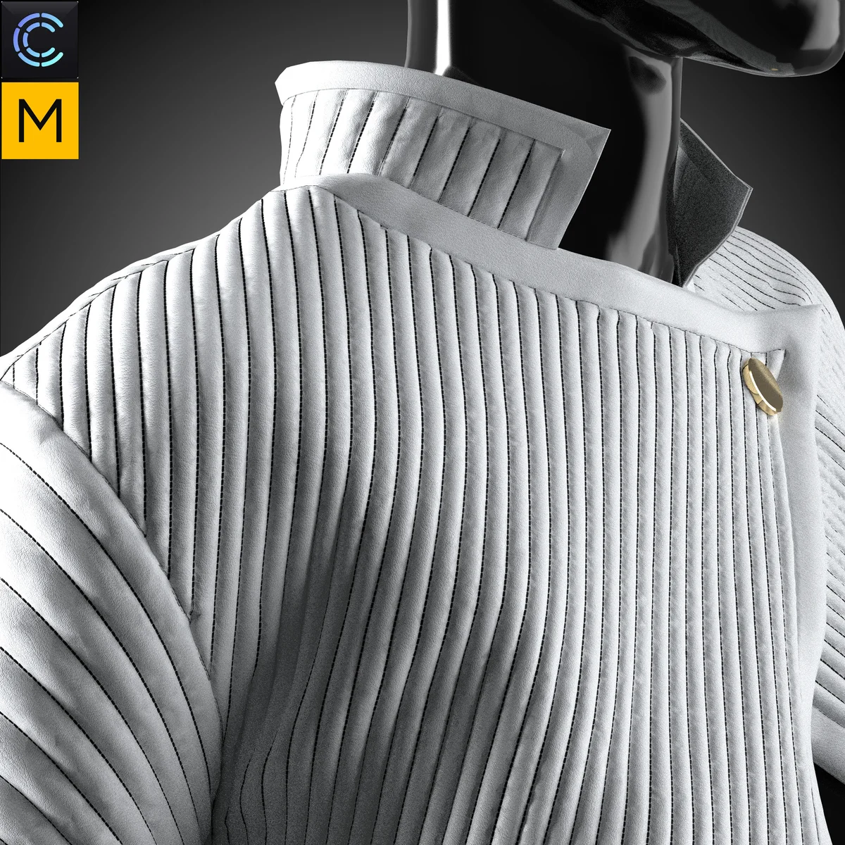 Lambs Leather Ribbed Jacket | 3D Model - CONNECT