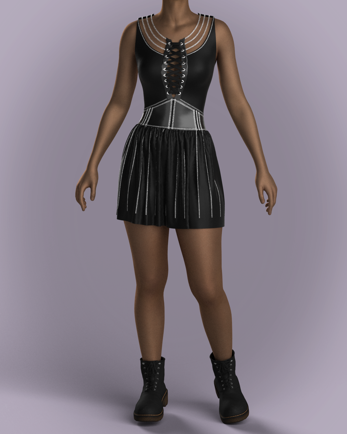 lace up dress | 3D Model - CONNECT