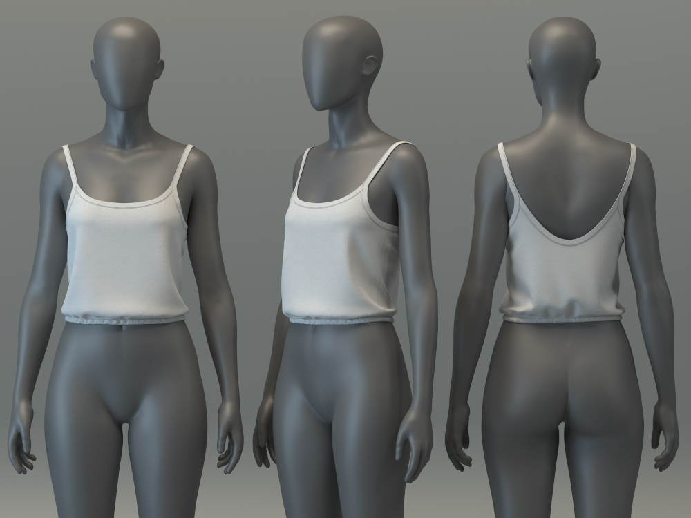 Cropped Cami Top | 3D Model - CONNECT