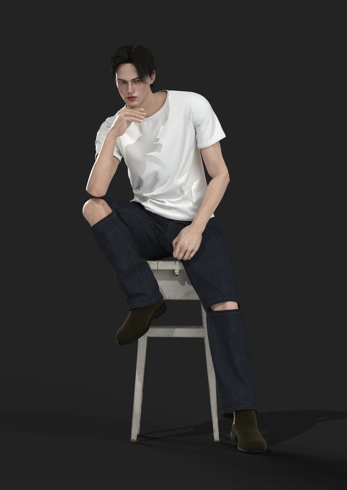 Sitting on chair pose | 3D Model - CONNECT