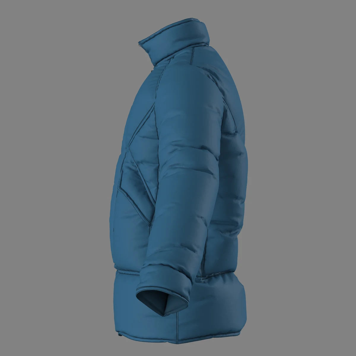 Blue puffer jacket | 3D Model - CONNECT