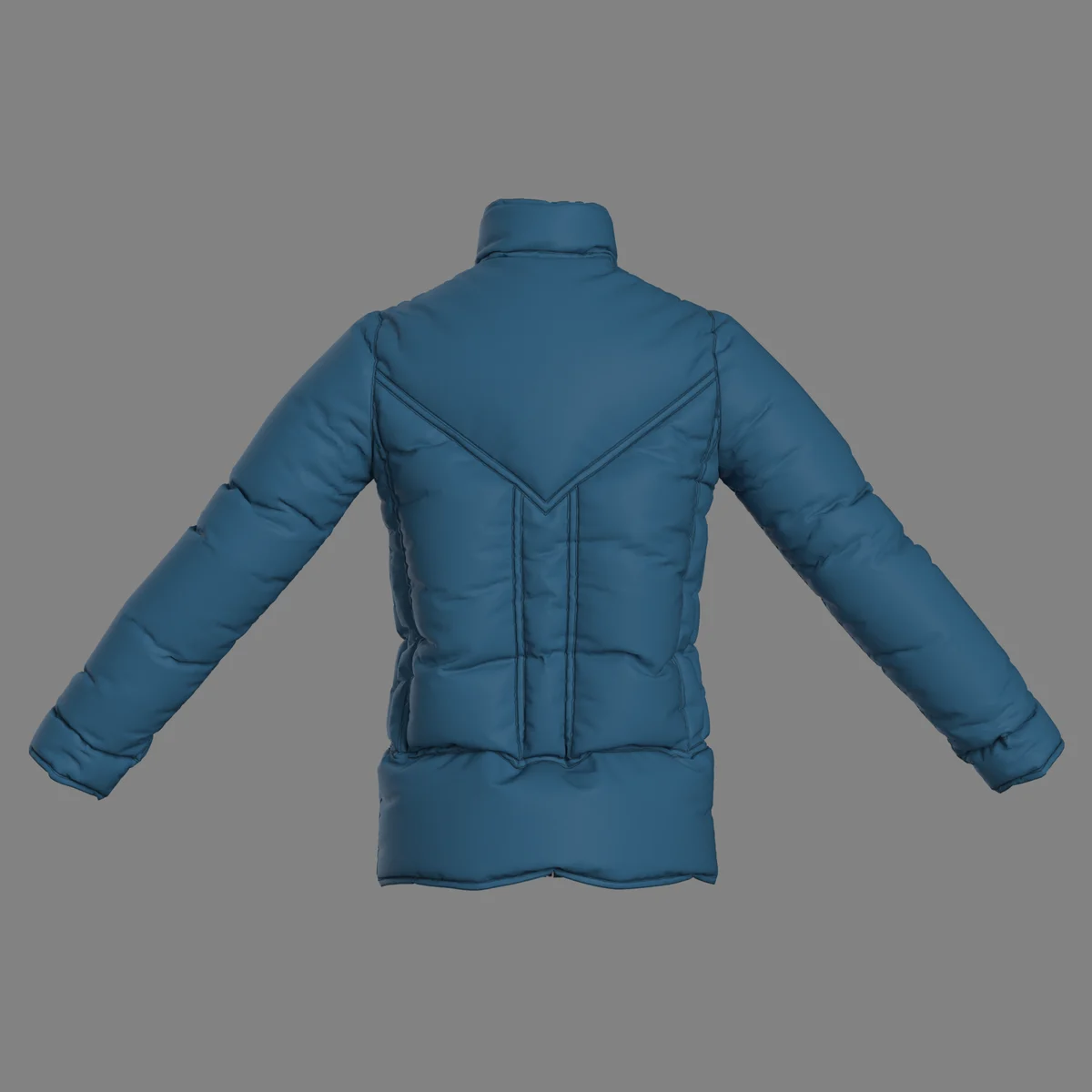 Blue puffer jacket | 3D Model - CONNECT