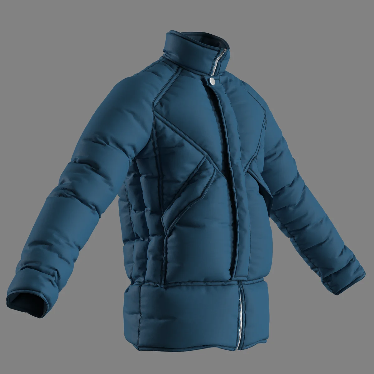 Blue puffer jacket | 3D Model - CONNECT