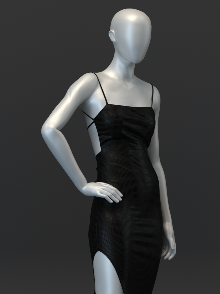 Backless Stretch Dress | 3D Model - CONNECT