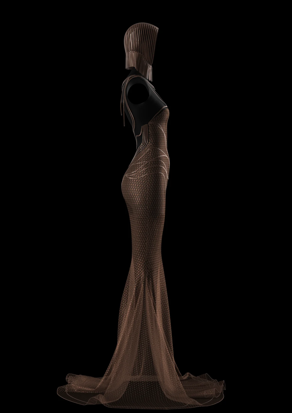 Aztec Brown Lace Dress | 3D Model - CONNECT