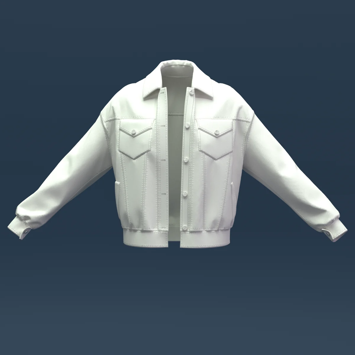 White Denim Jacket | 3D Model - CONNECT