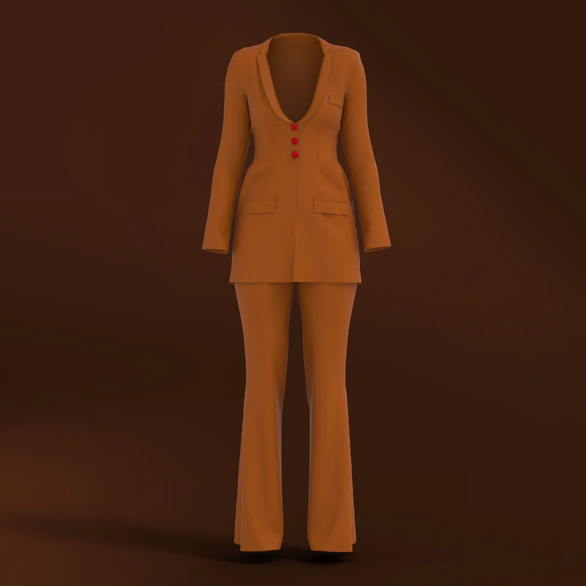 Formal Suit- Waist Panel Detail | 3D Model - CONNECT