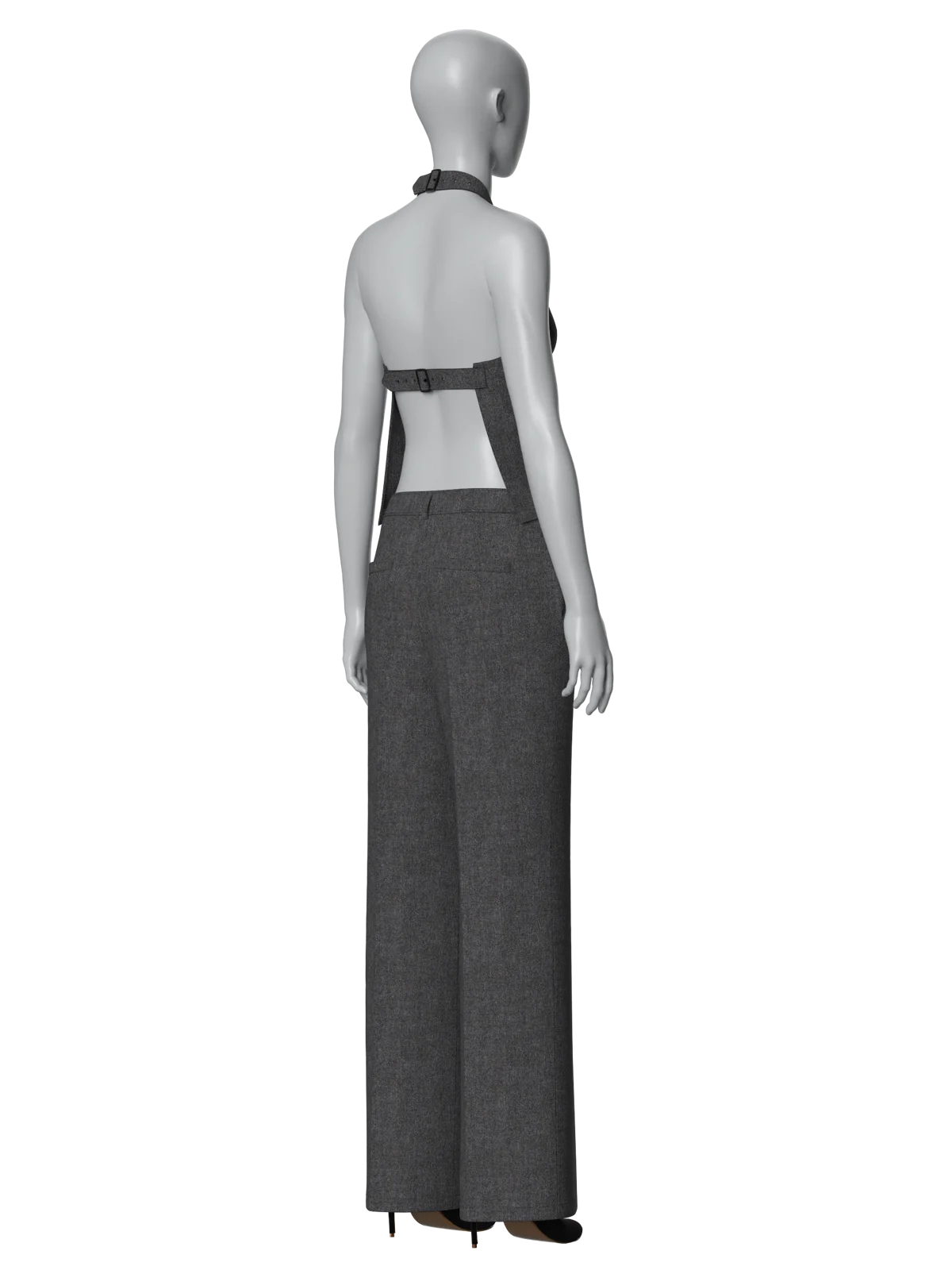Backless Halter Top And Straight Leg Trousers | 3D Model - CONNECT