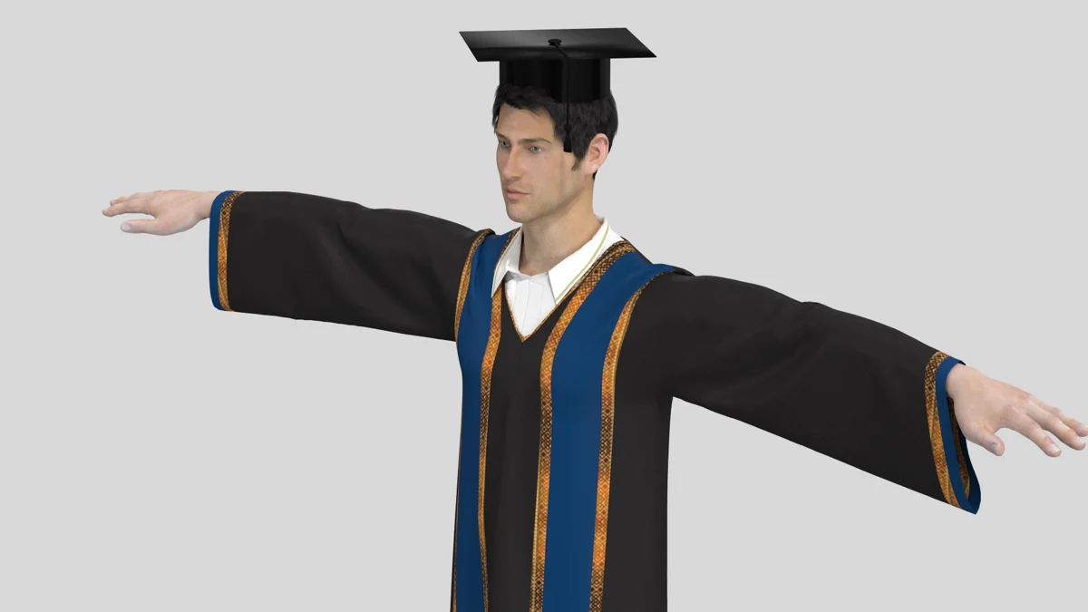 Graduation Gown & Cap Set | 3D Model - CONNECT