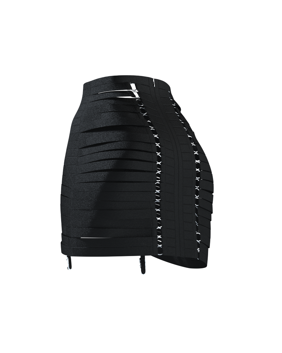 Bands Skirt with Garters | 3D Model - CONNECT