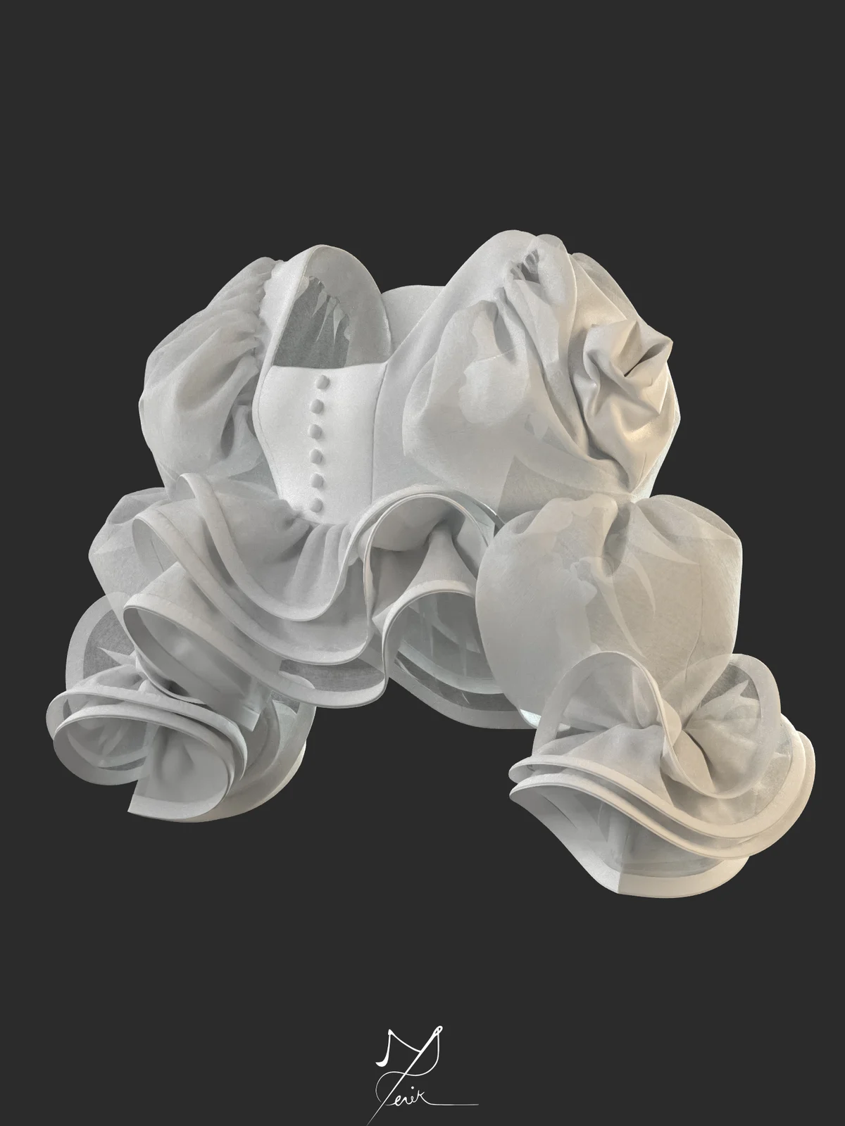 Dreamy Ruffles | 3D Model - CONNECT