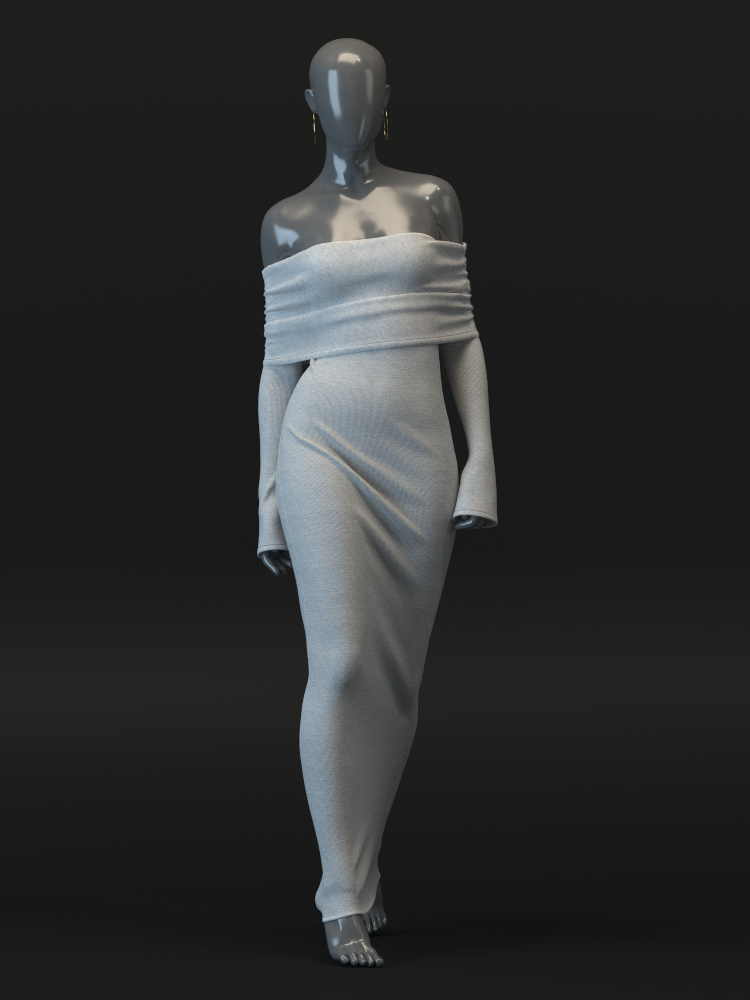 Off Shoulder Bodycon Dress | 3D Model - CONNECT