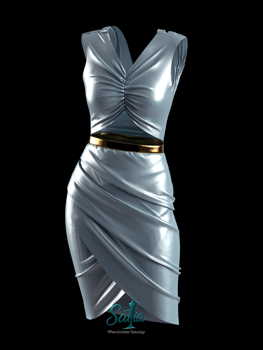 Futuristic Silver Dress | 3D Model - CONNECT