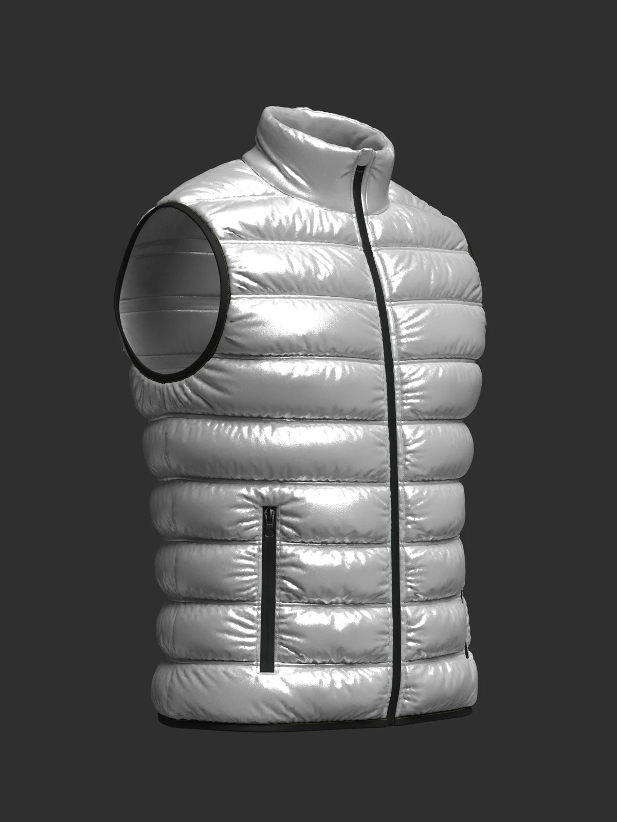 Men's Half Puffer Jacket | 3D Model - CONNECT