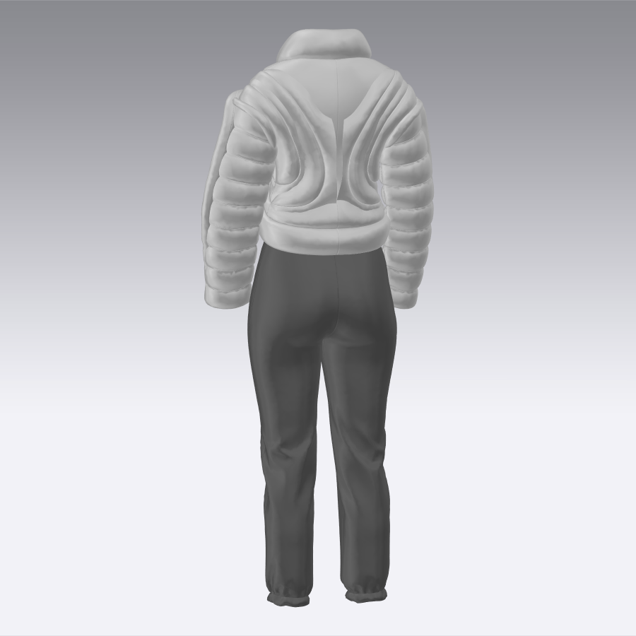Futuristic Cropped Puffer Jacket | 3D Model - CONNECT