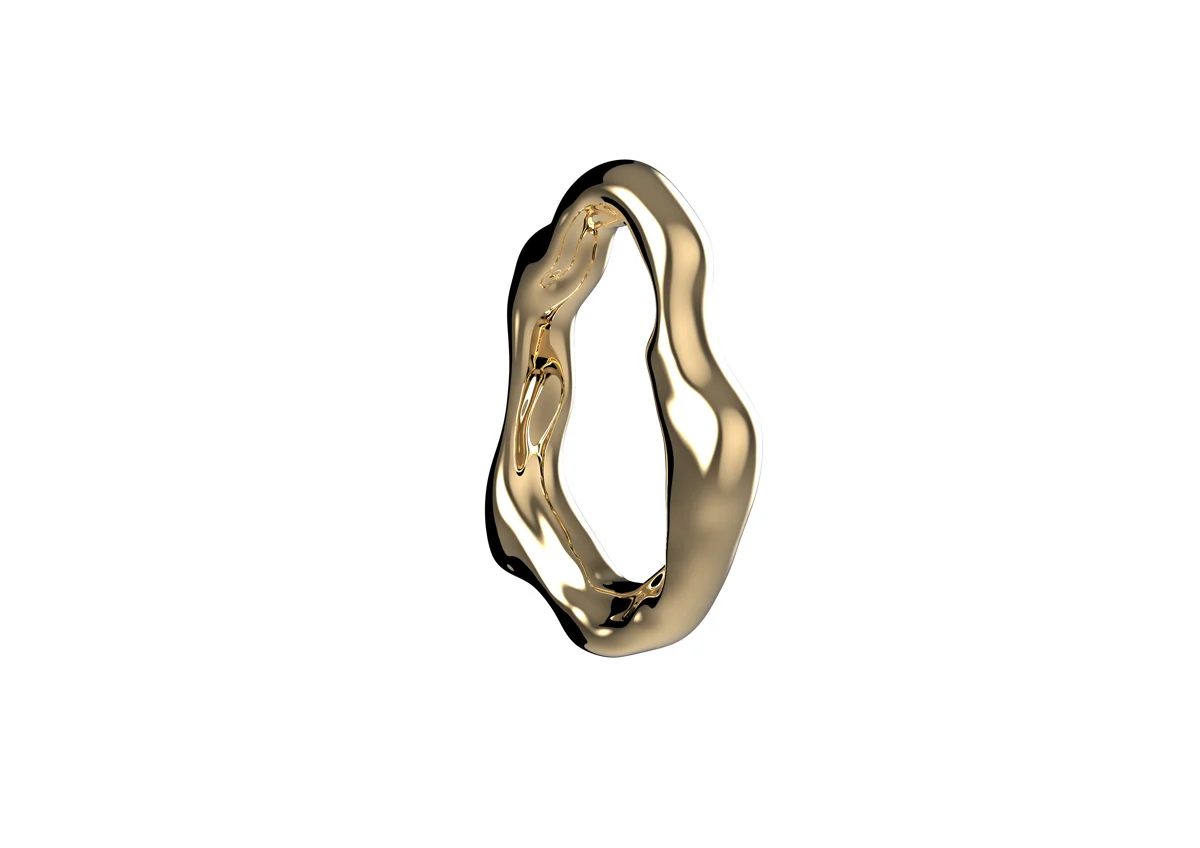 Clo Organic Gold Metal Ring obj30-2 | 3D Model - CONNECT