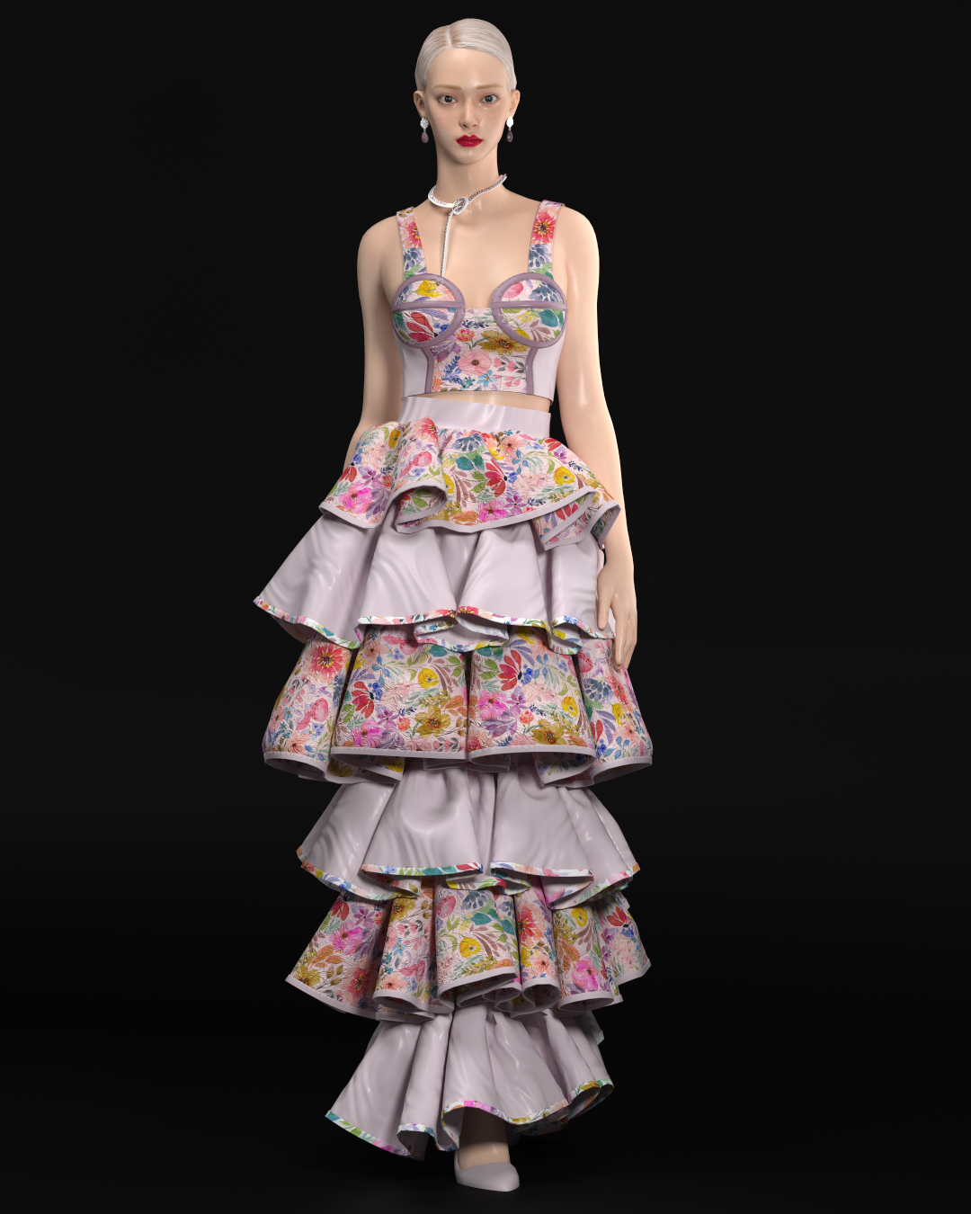 nn20 Top & Tiered skirt | 3D Model - CONNECT