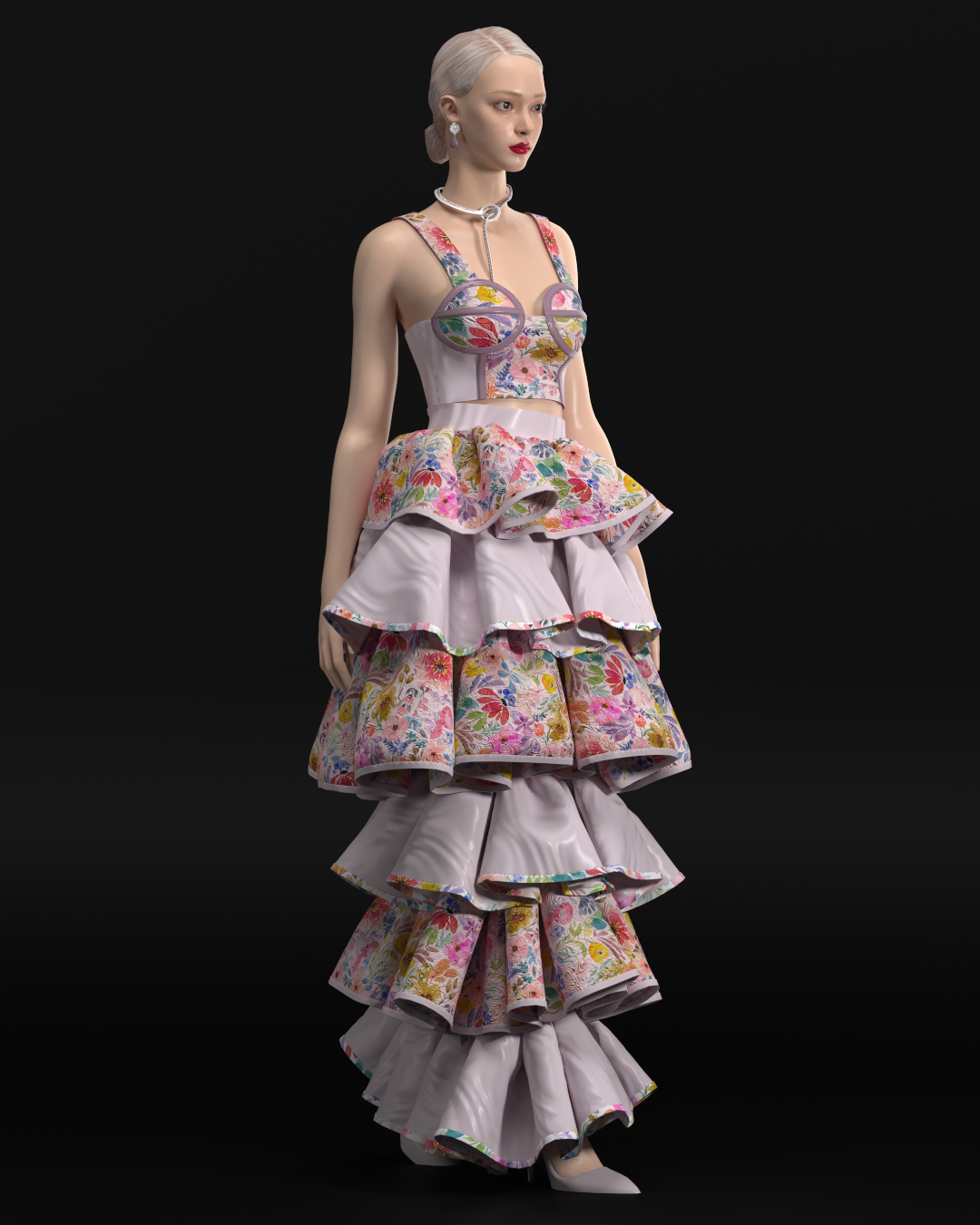 nn20 Top & Tiered skirt | 3D Model - CONNECT