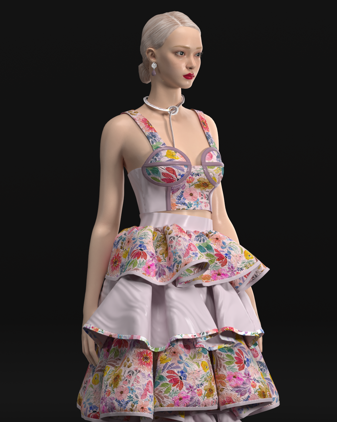 nn20 Top & Tiered skirt | 3D Model - CONNECT