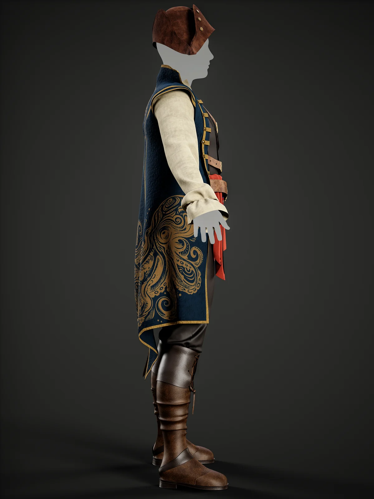 Pirate Captain Attire | 3D Model - CONNECT