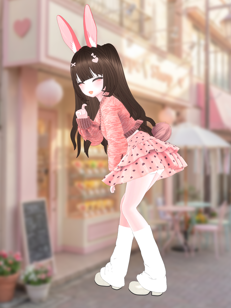 [Lucy] Sugar Bunny Ribbon Set | VRChat - CONNECT Gamewear
