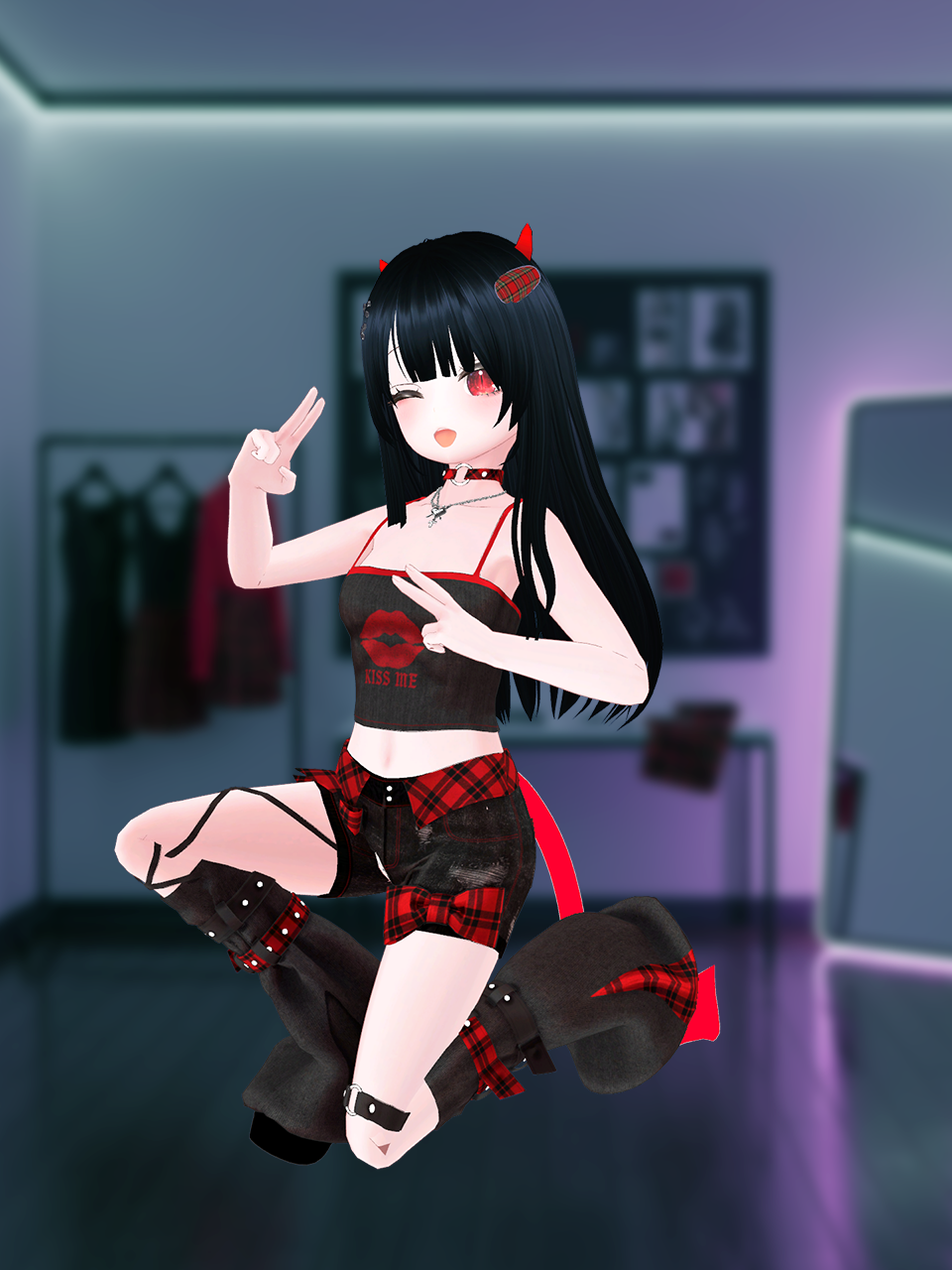 [Lucy] Devil Punk Street Set | VRChat - CONNECT Gamewear