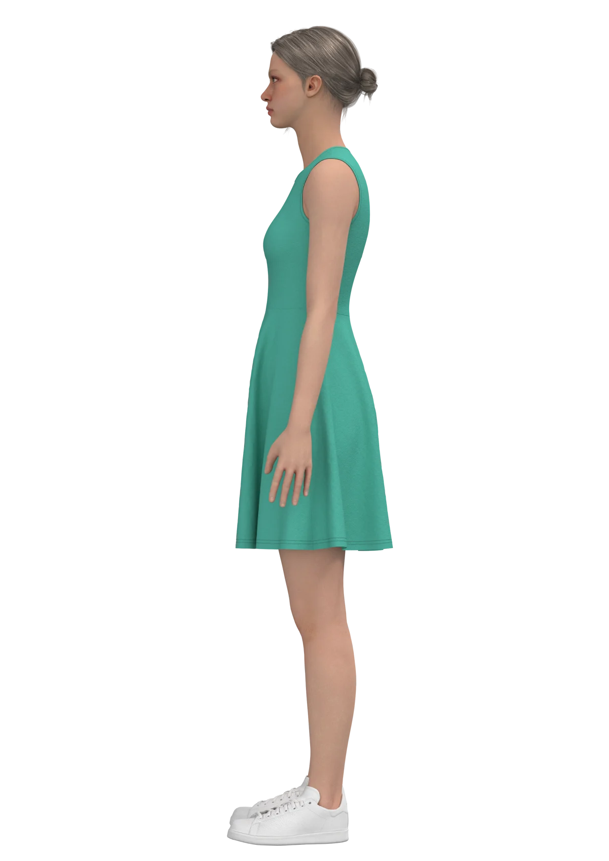 KNIT DRESS WITH FLAIR BOTTOM | 3D Model - CONNECT