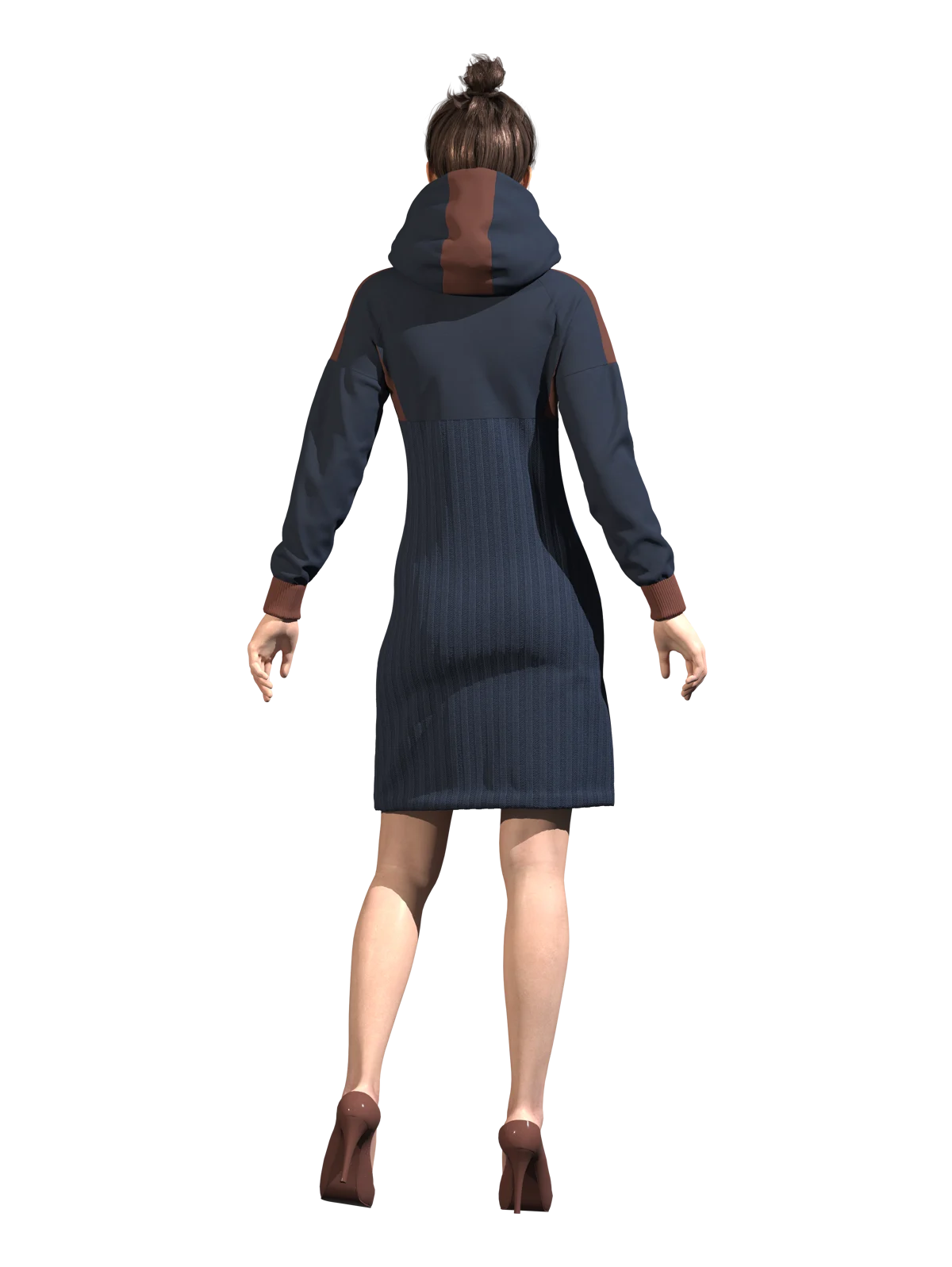 Cozy Ribbed Hoodie Dress | 3D Model - CONNECT
