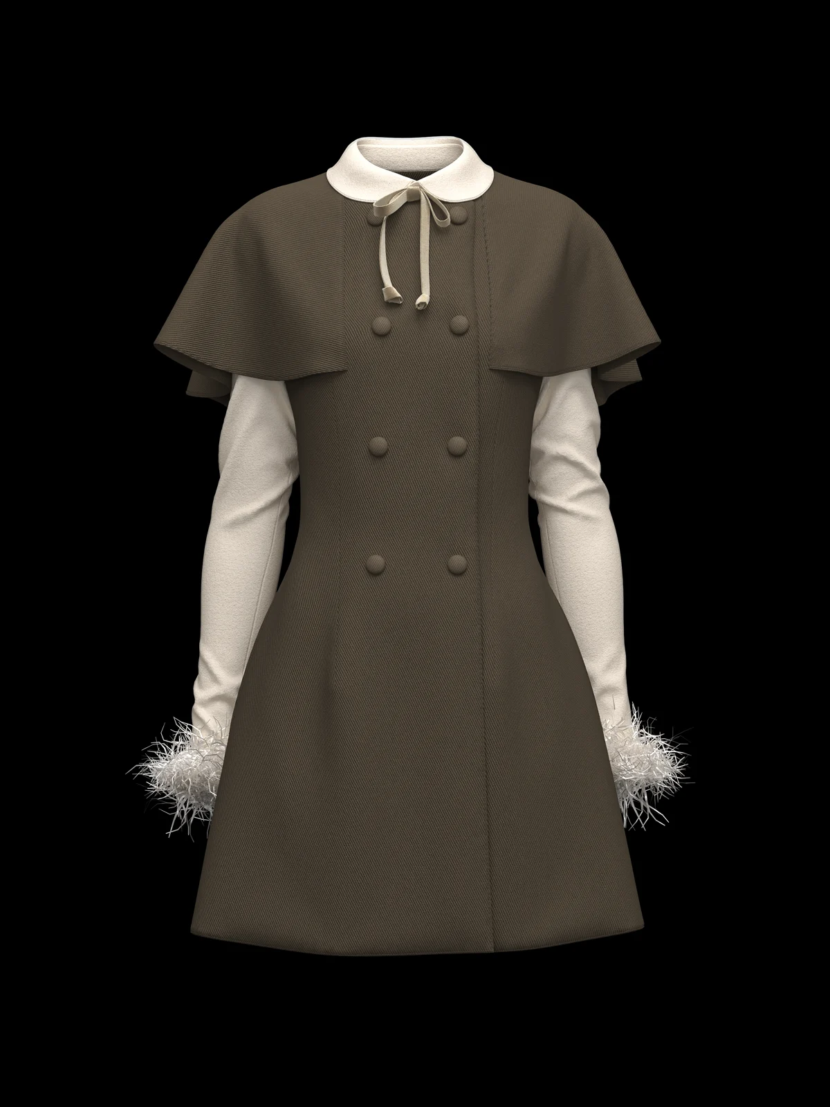 Layered Cape Mini Dress | 3D Model - CONNECT