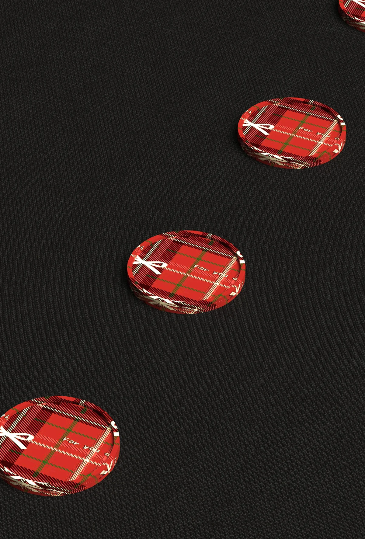 Red Tartan Ribbon Button Trim | 3D Model - CONNECT