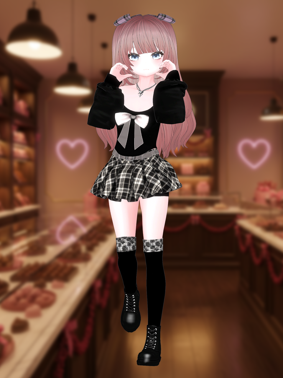 [Lucy] Romantic Plaid Outfit | VRChat - CONNECT Gamewear