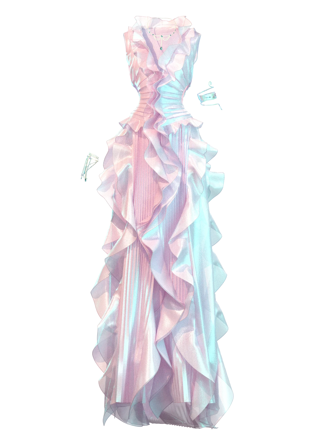 Ruffled Dress | 3D Model - CONNECT