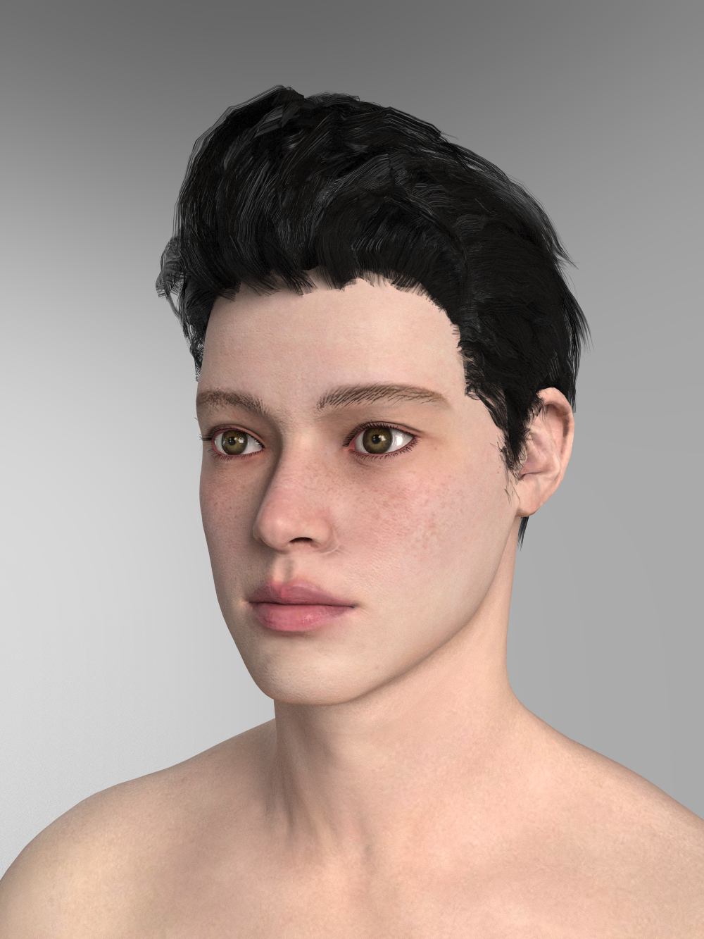 复古侧分（Retro side - part） | 3D Model - CONNECT