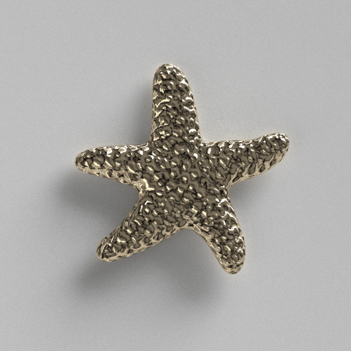 Starfish gold button OB07 | 3D Model - CONNECT