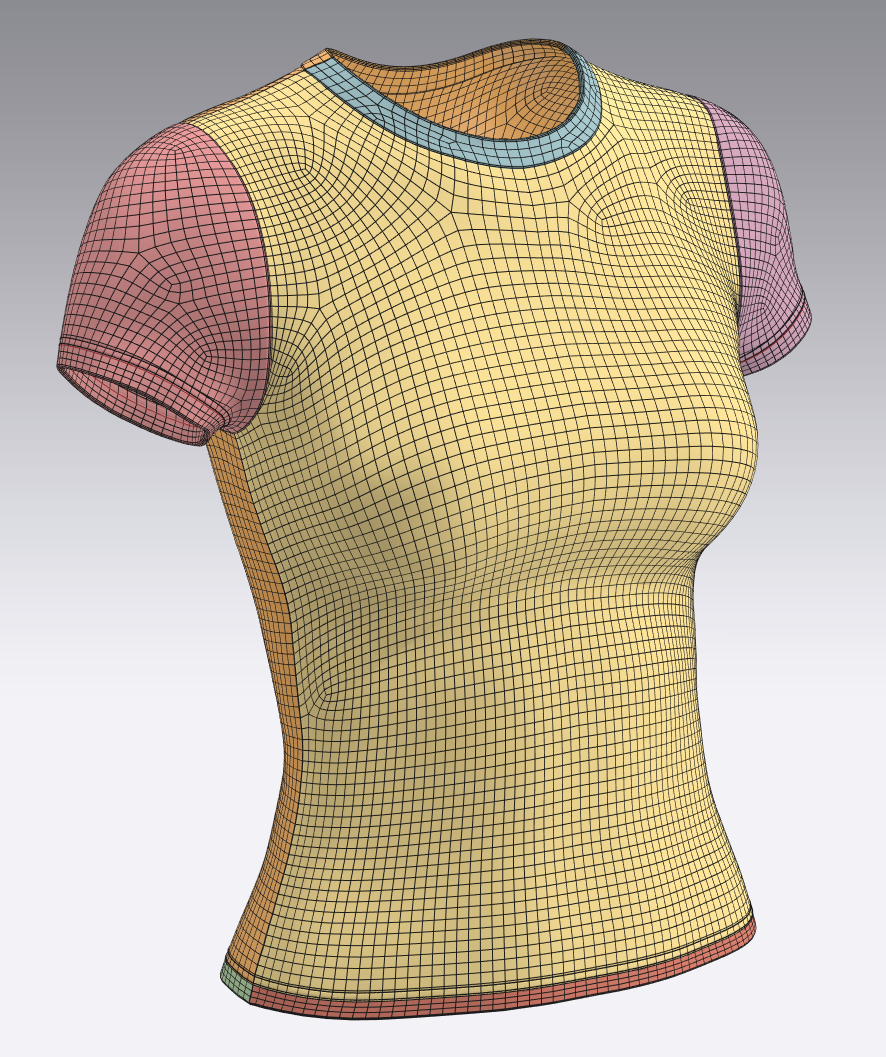 short sleeves body print top | 3D Model - CONNECT