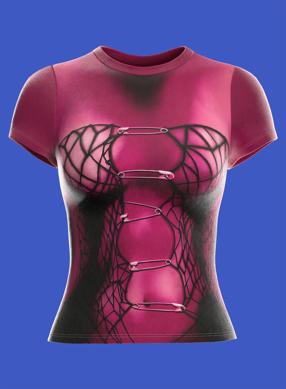 short sleeves body print top | 3D Model - CONNECT