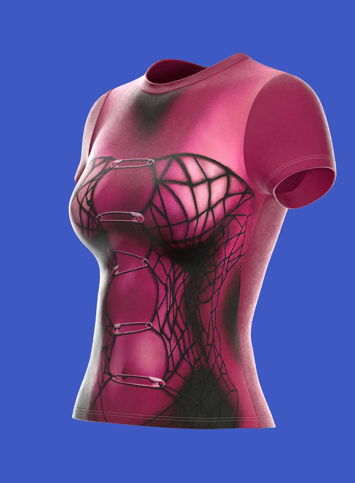 short sleeves body print top | 3D Model - CONNECT