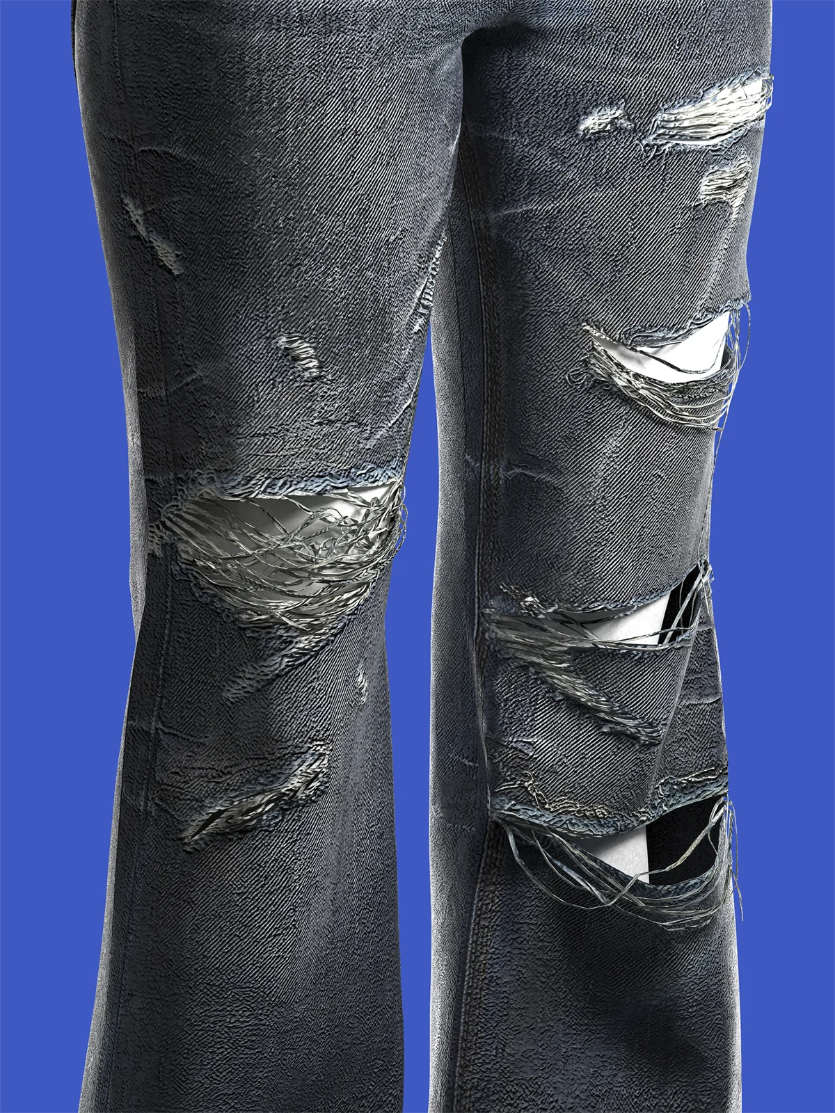 distressed ripped bootcut jeans | 3D Model - CONNECT