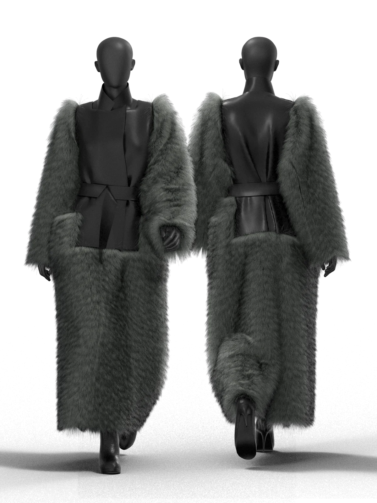 New Chinese Minimalist Cross-Collar Long Robe | 3D Model - CONNECT