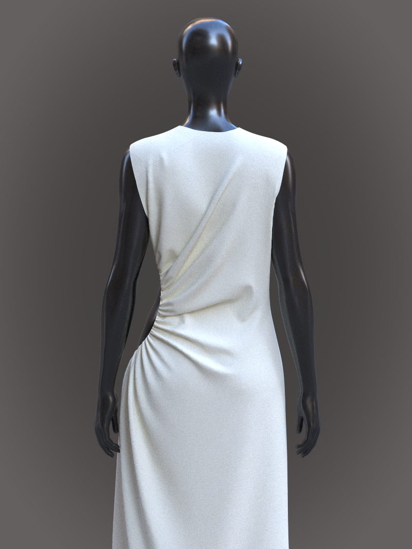 FV2_Circular Ruched Dress | 3D Model - CONNECT