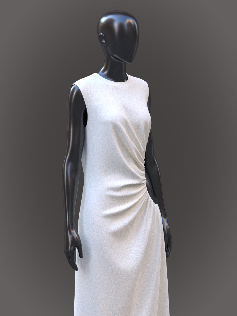 FV2_Circular Ruched Dress | 3D Model - CONNECT