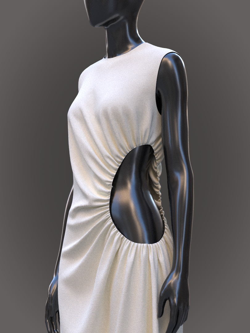 FV2_Circular Ruched Dress | 3D Model - CONNECT