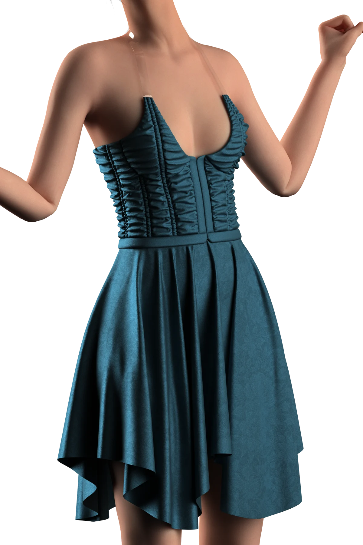 Corset fit-and-flare mini dress | 3D Model - CONNECT
