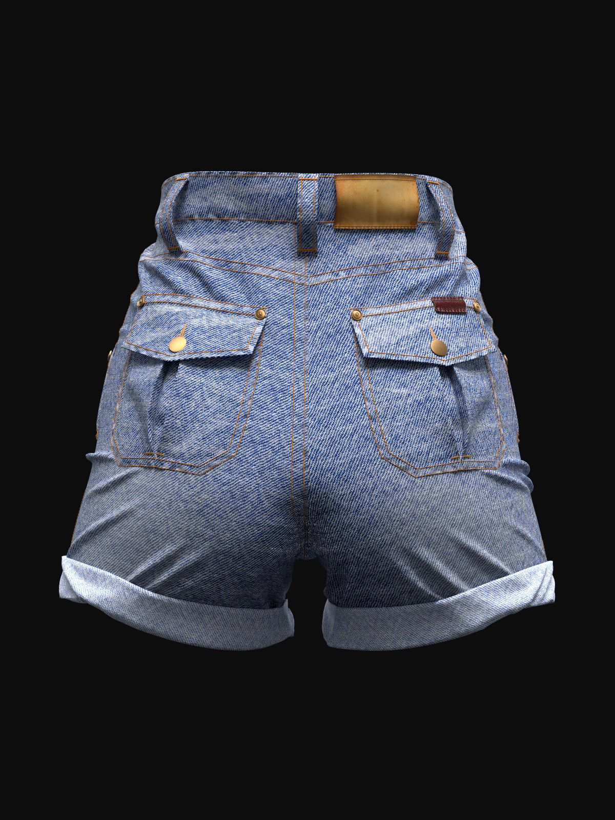 Denim Utility Shorts | 3D Model - CONNECT