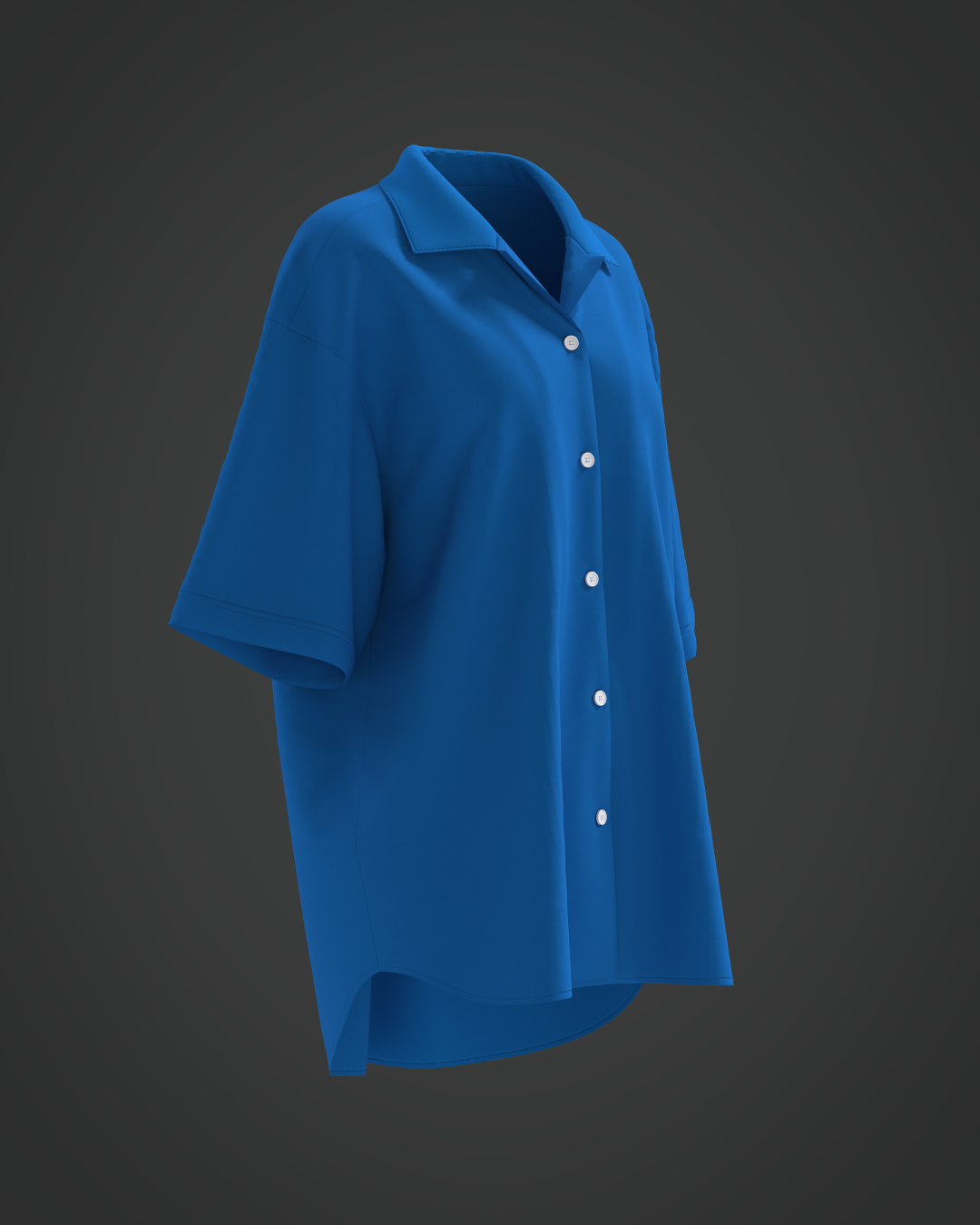 Open collar short-sleeve shirt | 3D Model - CONNECT