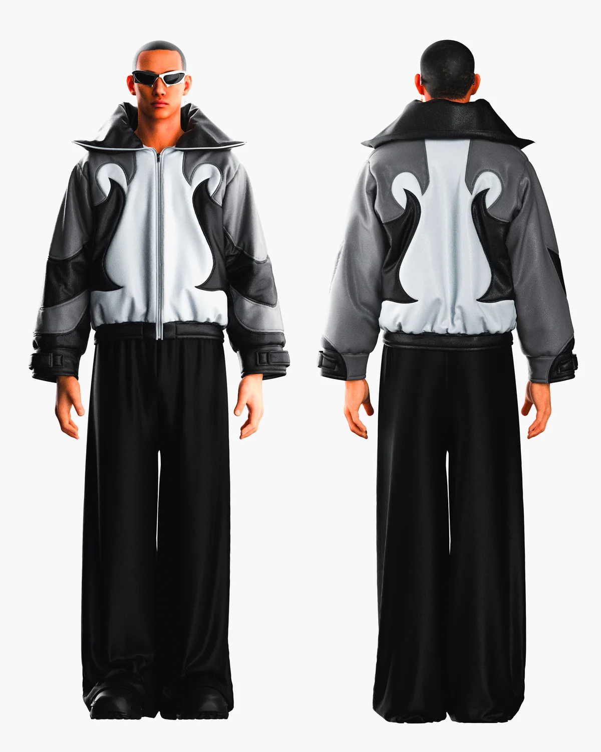 Flame Panel Leather Jacker · Model 031 | 3D Model - CONNECT